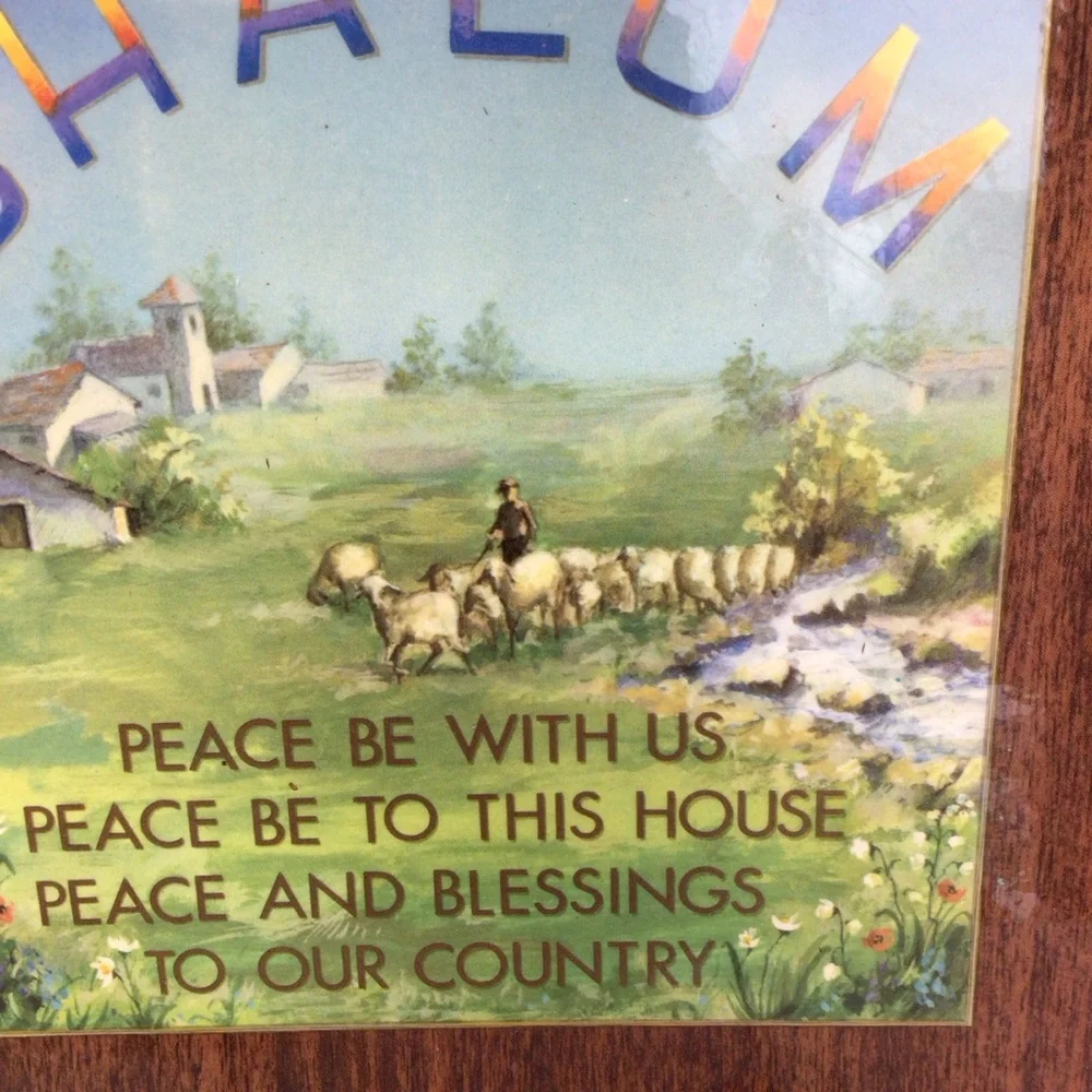 Vintage Peace Shalom Decorative Wall Hanging Plaque
